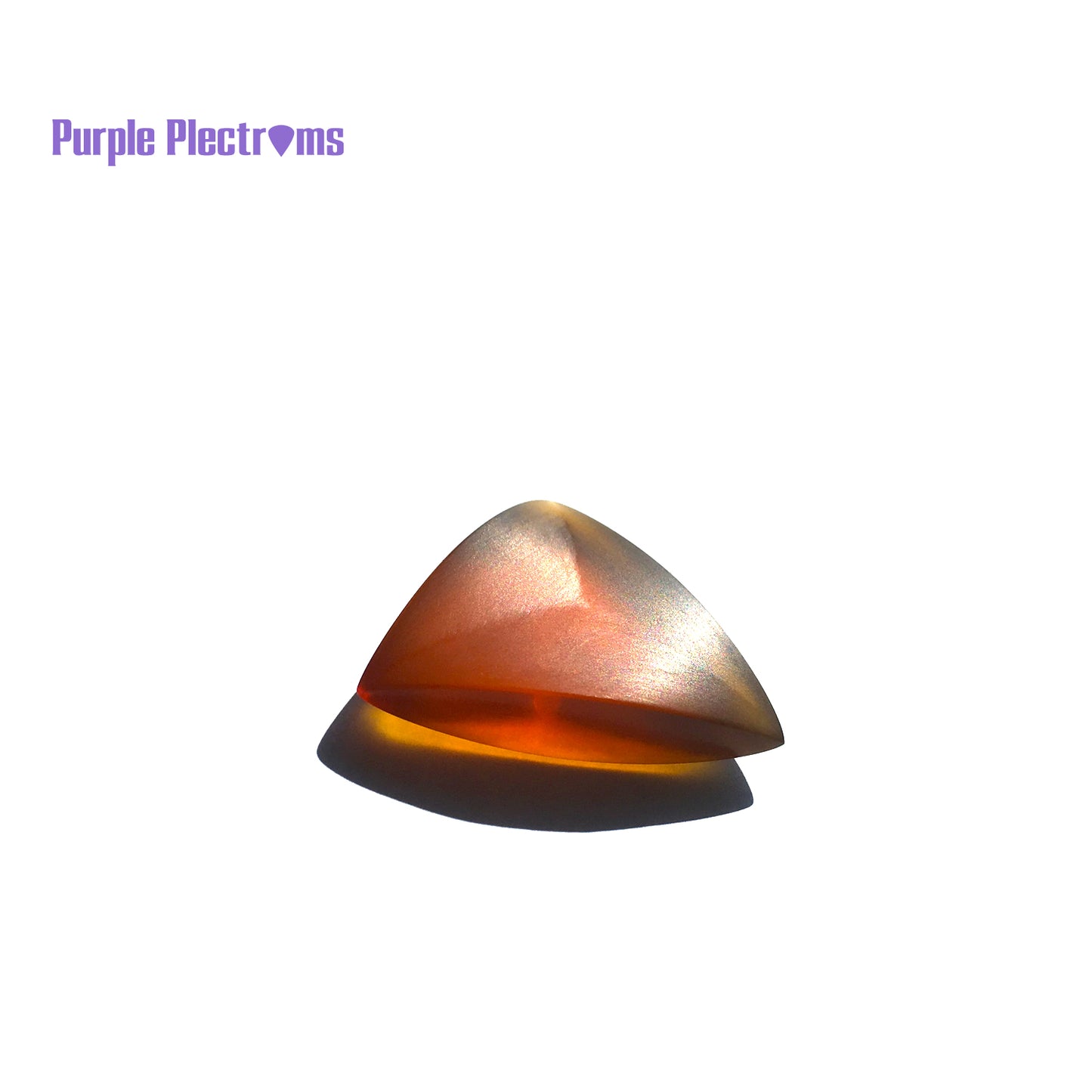 amber color triangular guitar pick