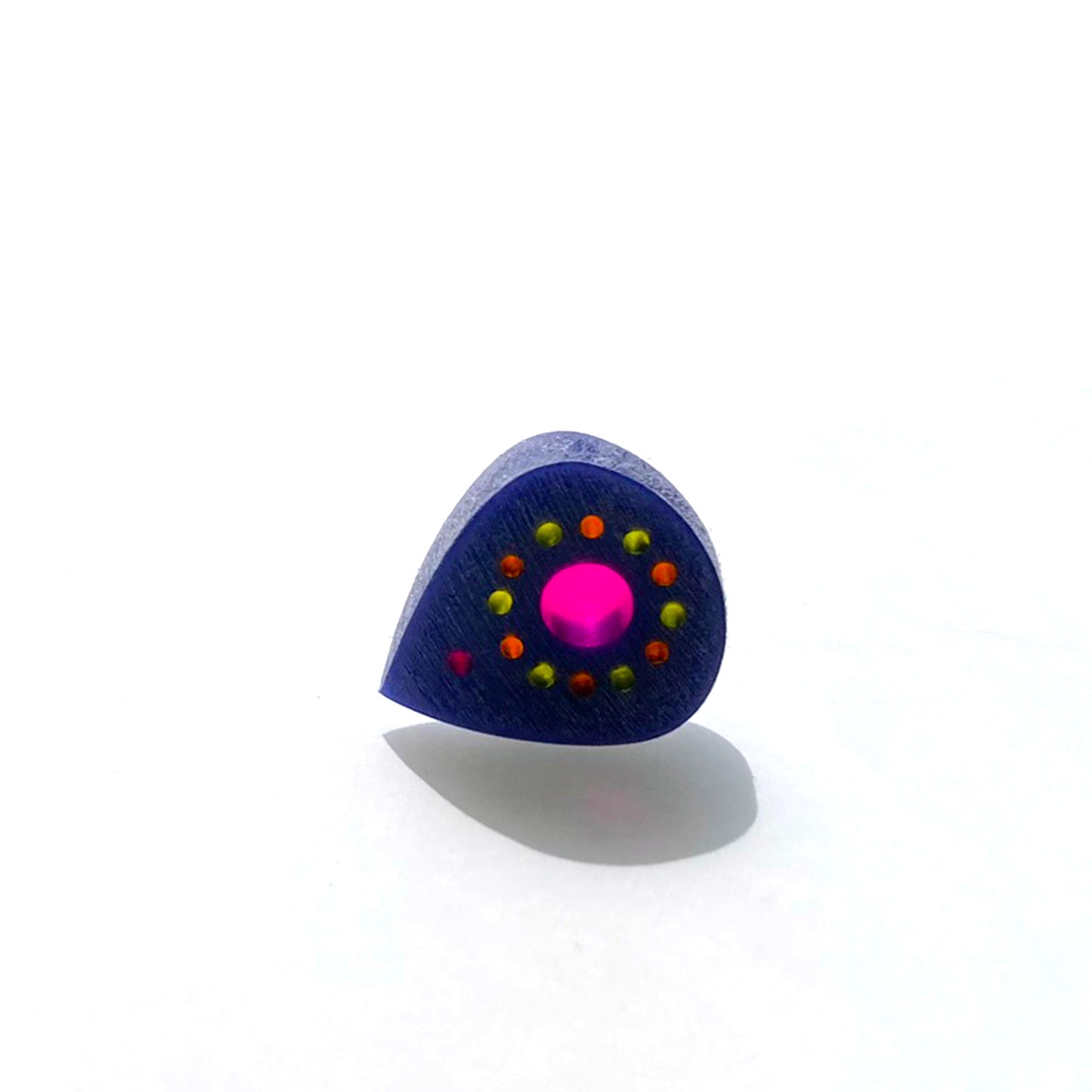 bejeweled small guitar pick with multicolor optics