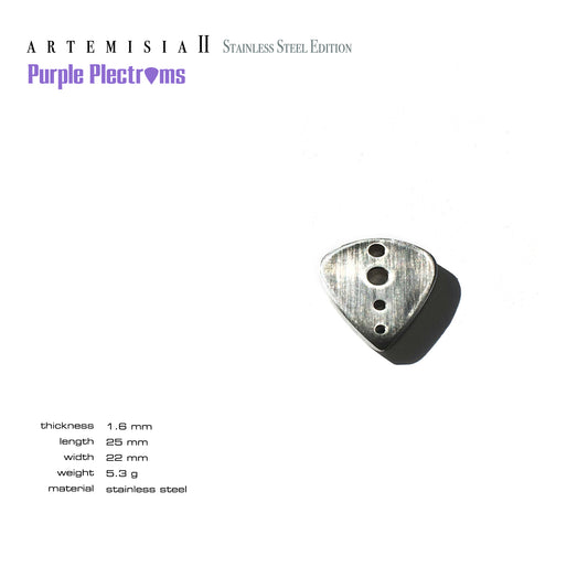 stainless steel guitar pick with holes drilled through