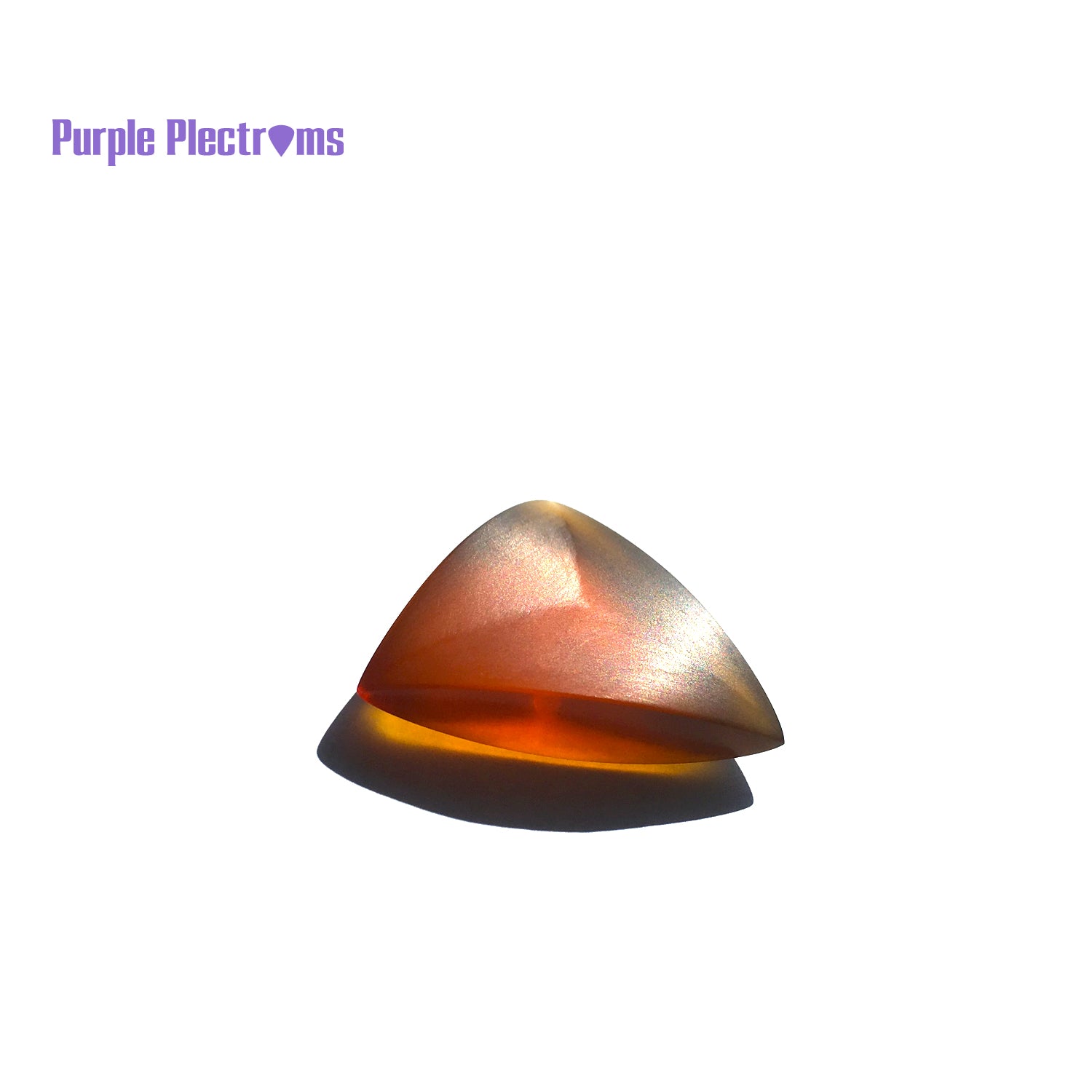 amber color triangular guitar pick